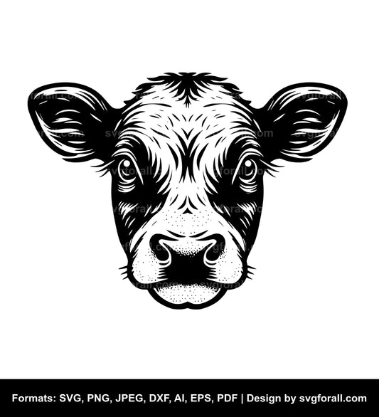 Baby Cow Face SVG PNG