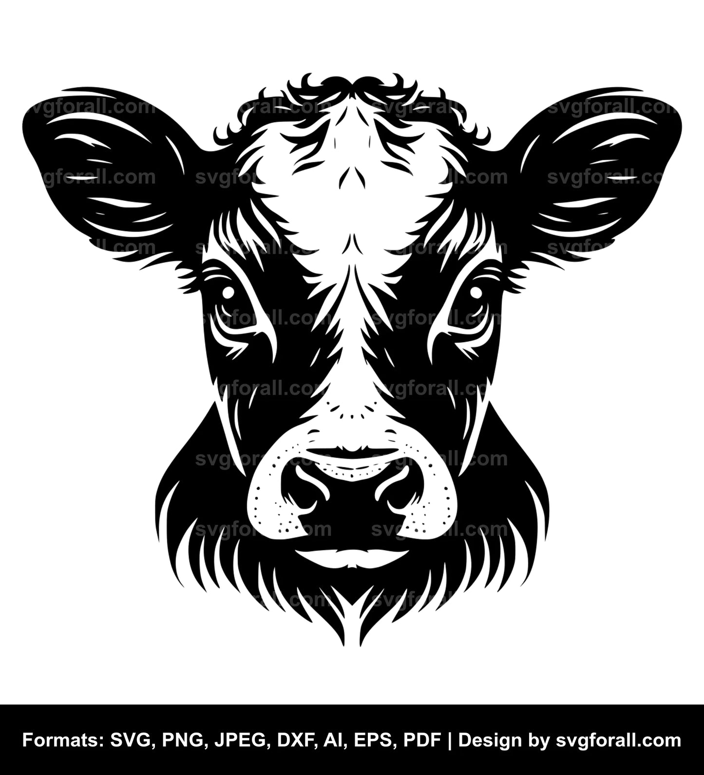 Baby Cow Face SVG Vector