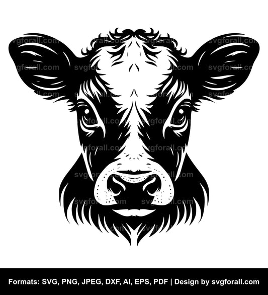 Baby Cow Face SVG Vector