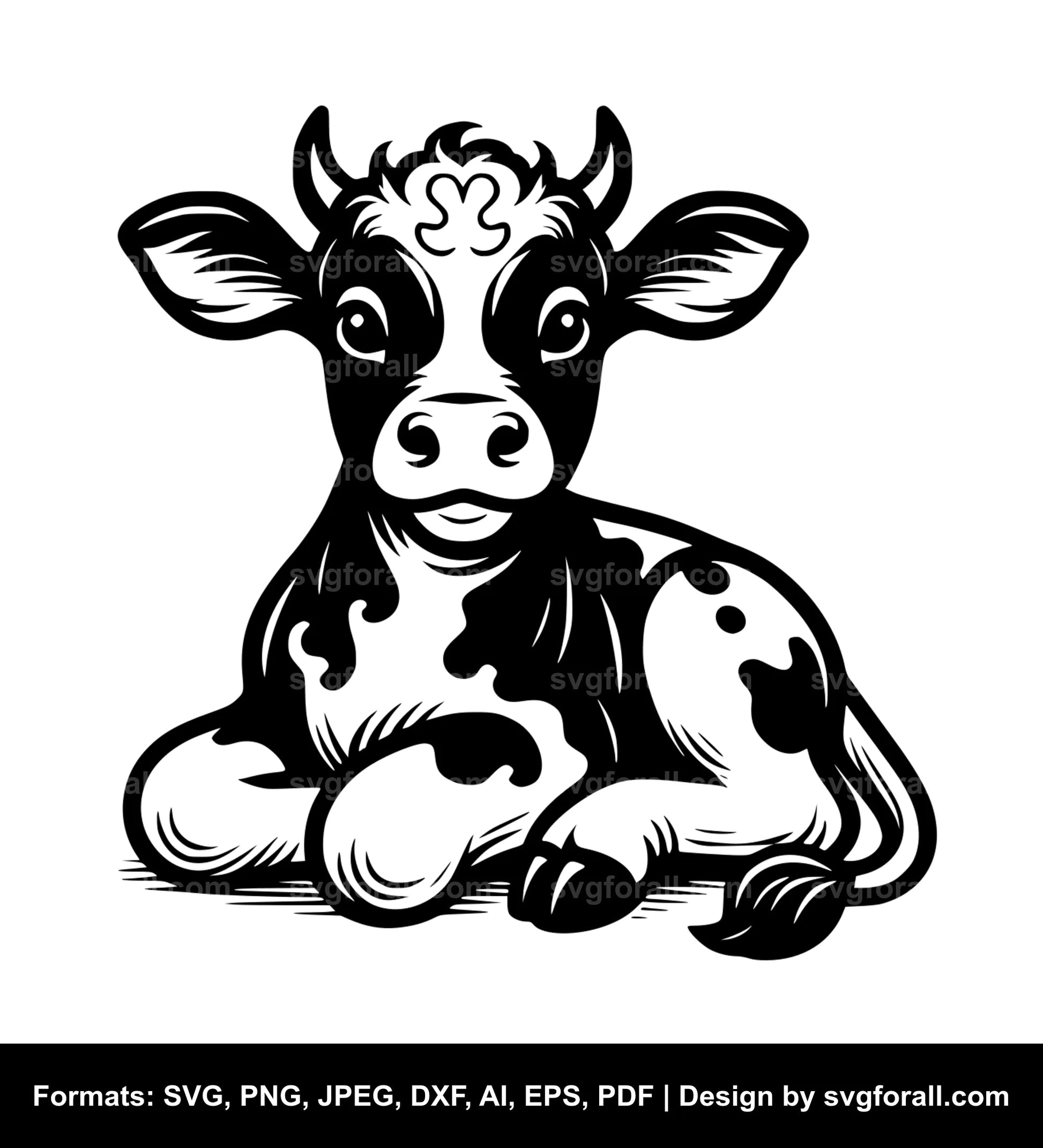 Baby Cow SVG Vector