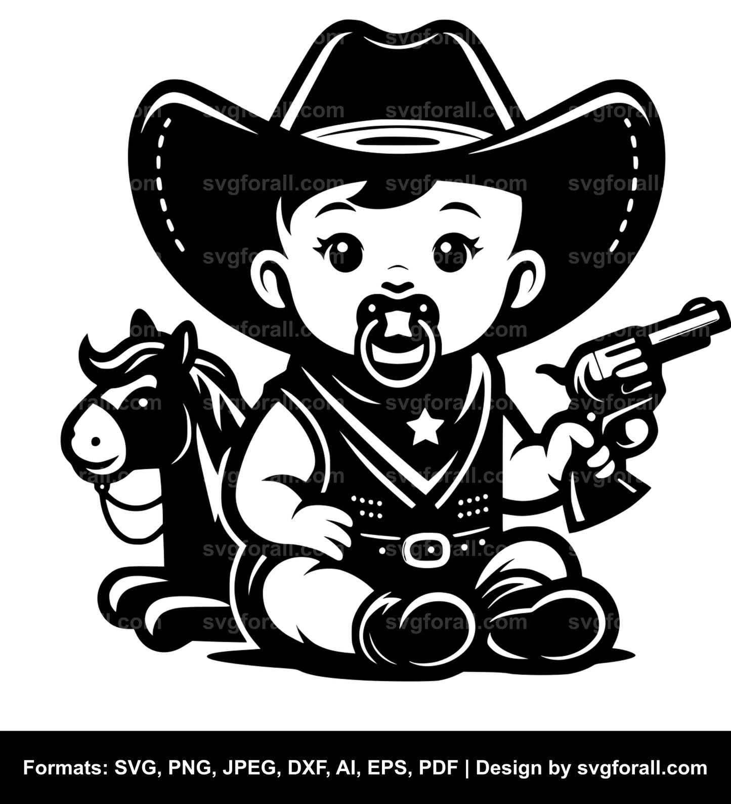 Baby Cowboy SVG Vector