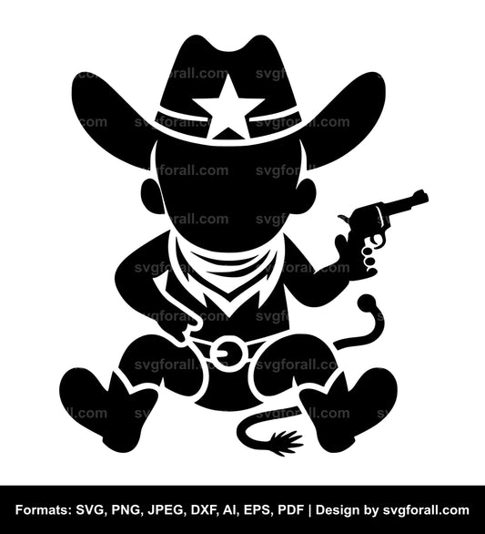 Baby Cowboy Vector SVG