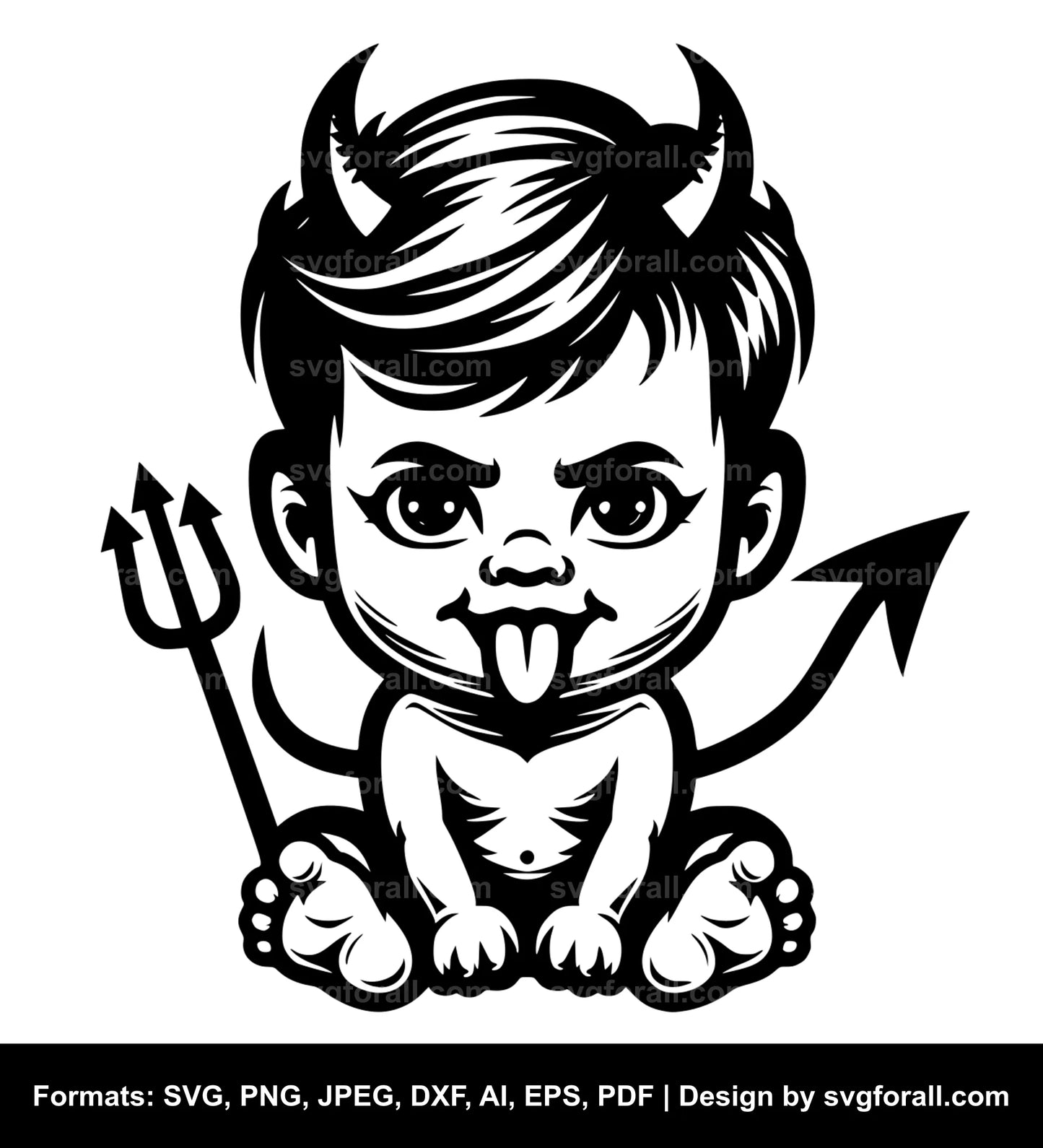 Baby Devil SVG Vector