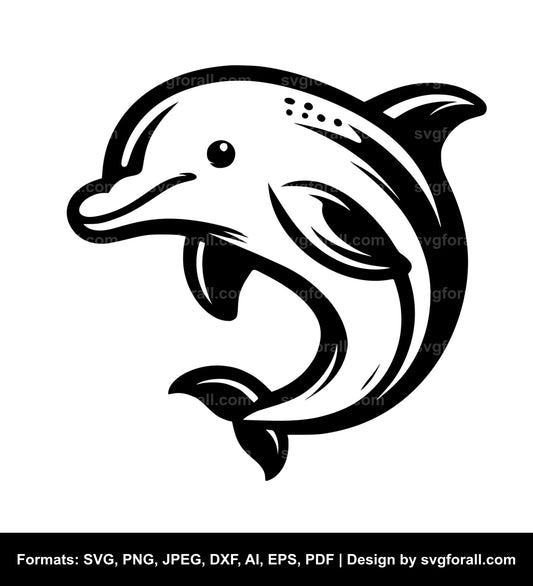 Baby Dolphin Black SVG