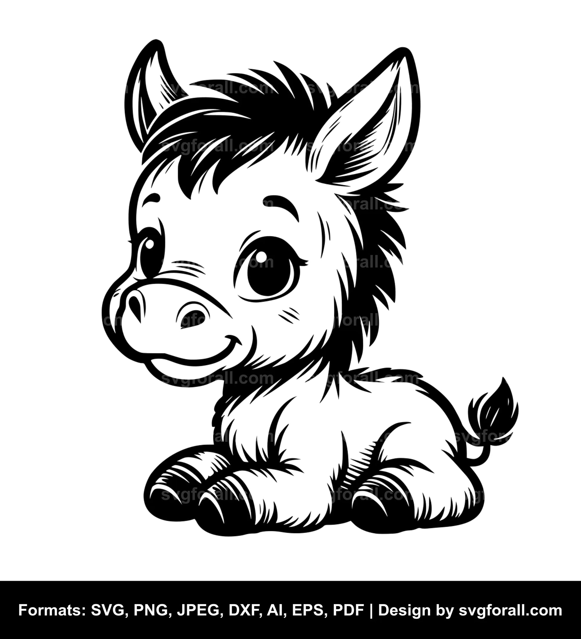 Baby Donkey SVG PNG