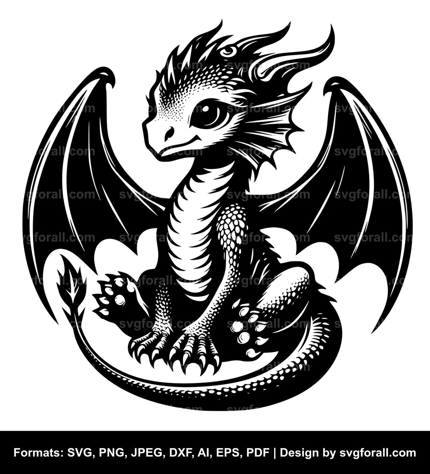 Baby Dragon Clipart SVG