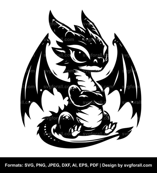 Baby Dragon SVG Design