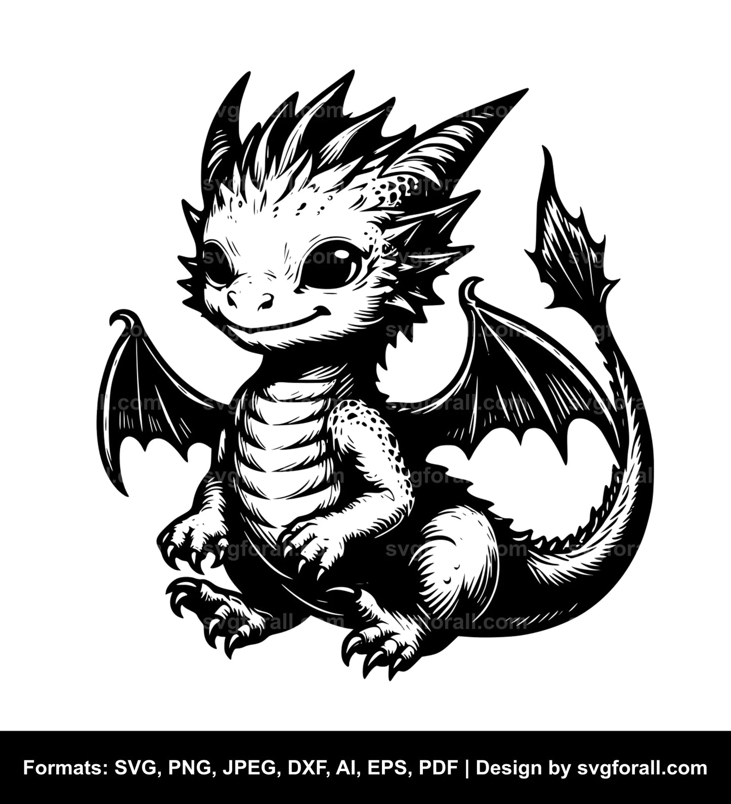 Baby Dragon SVG Vector