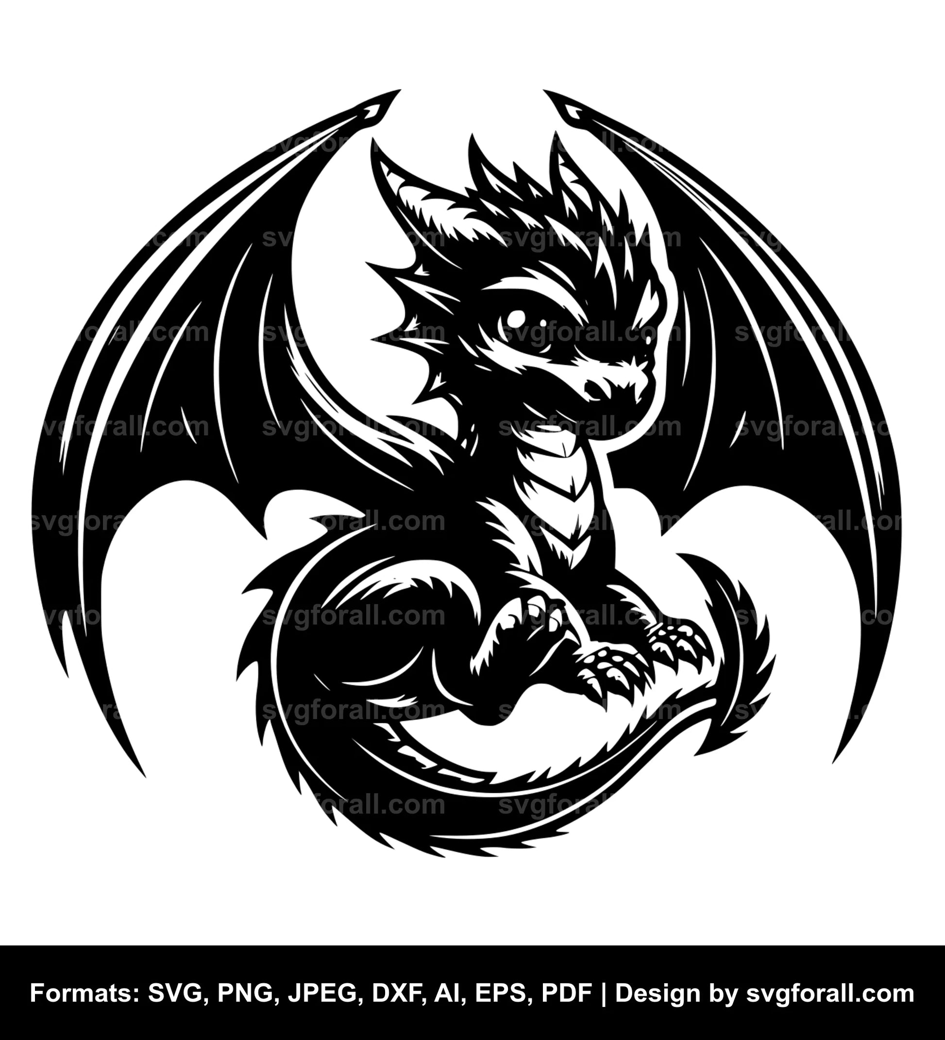 Baby Dragon Vector SVG