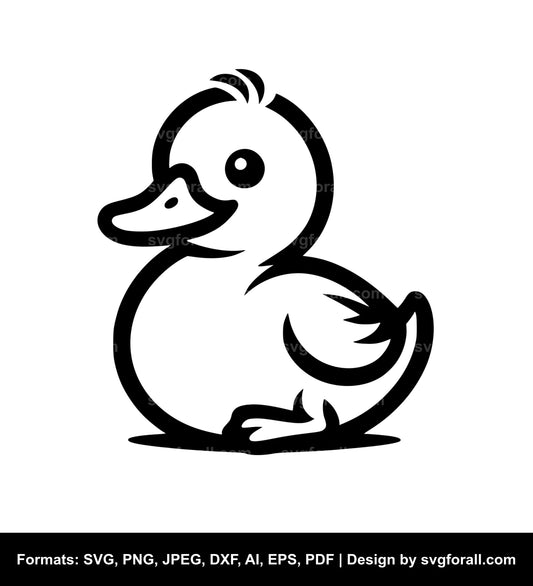 Baby Duck Black SVG