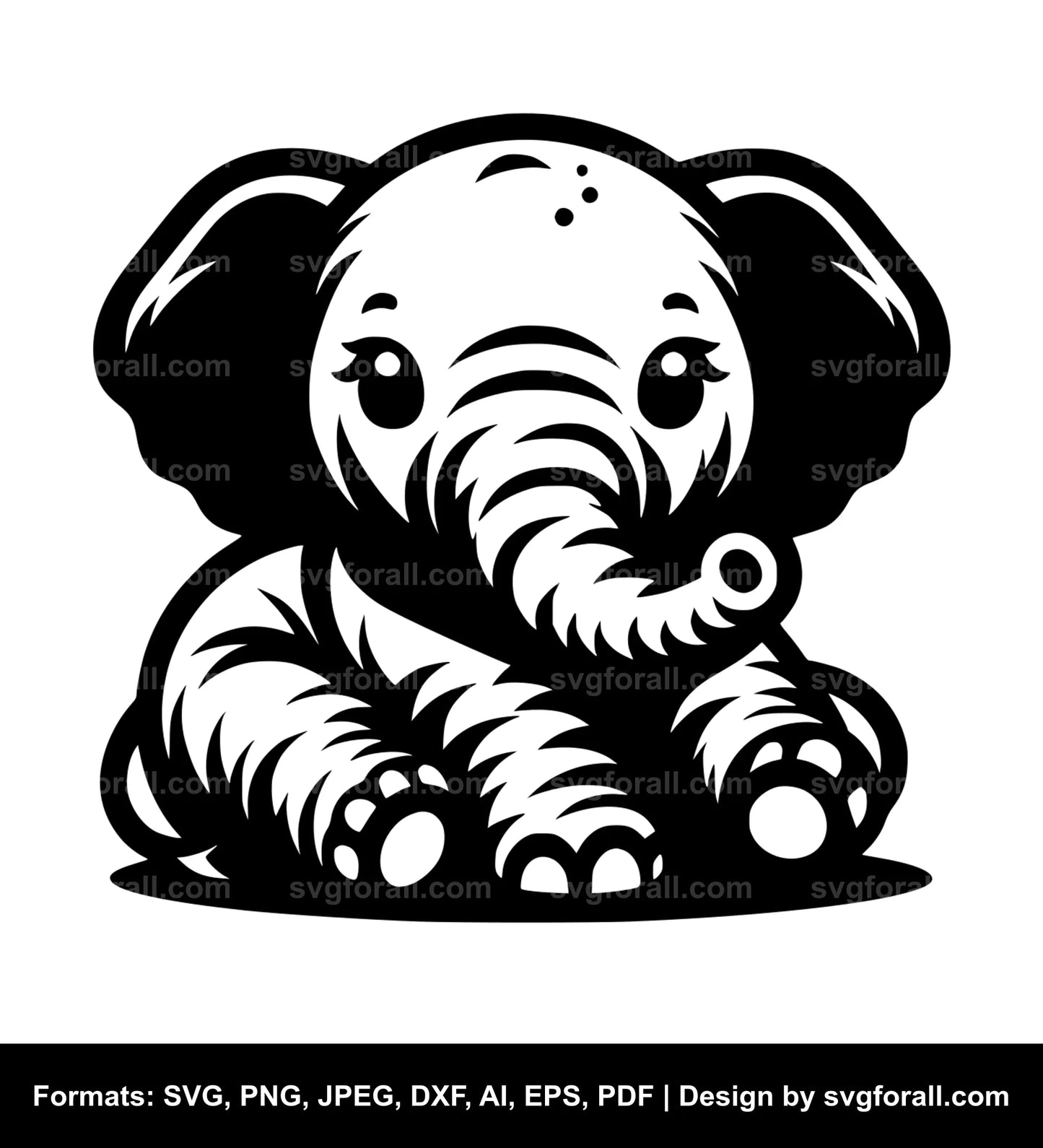 Baby Elephant SVG File