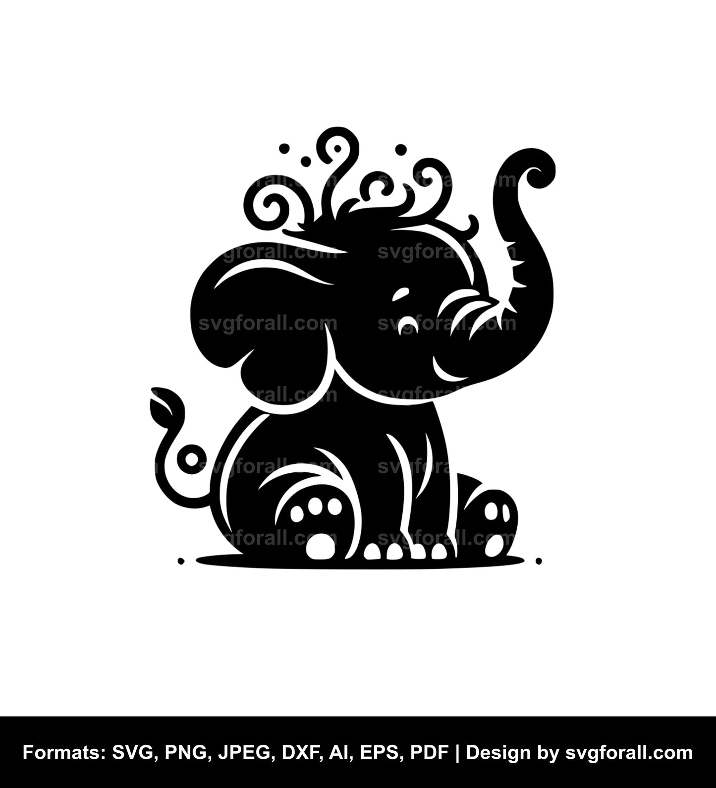 Baby Elephant SVG PNG