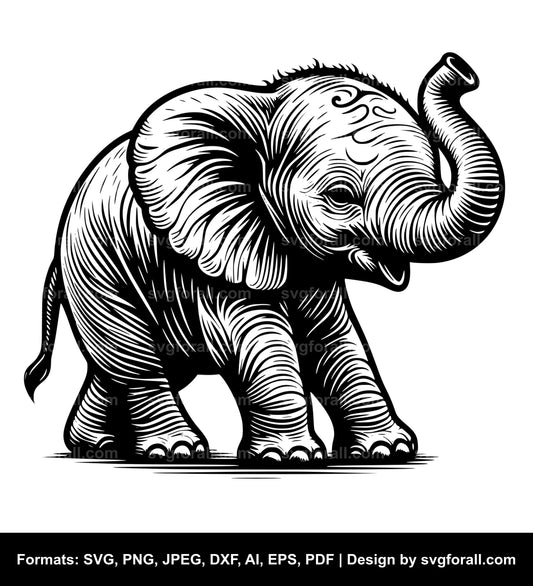 Baby Elephant Vector SVG