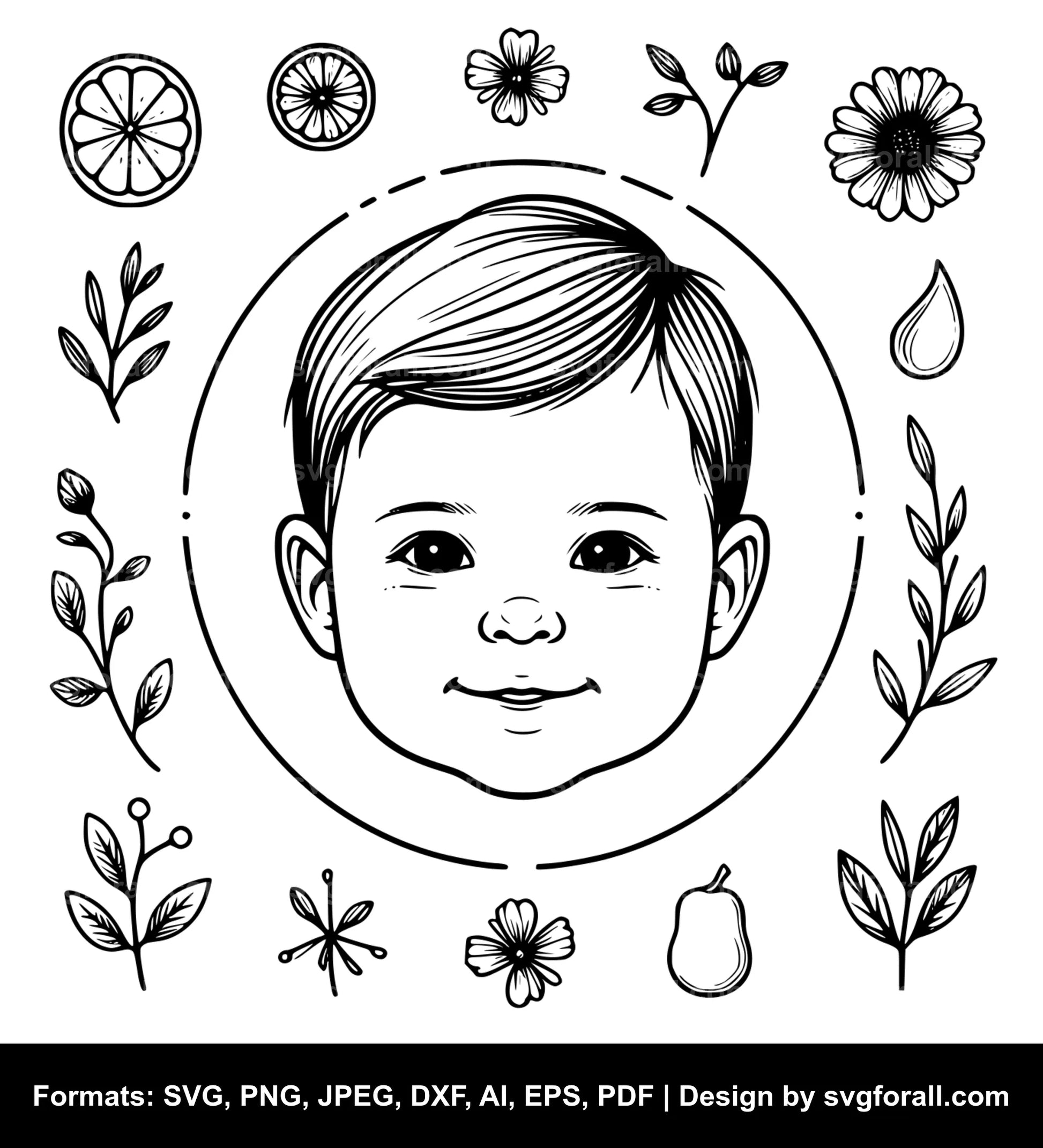 Baby Face SVG