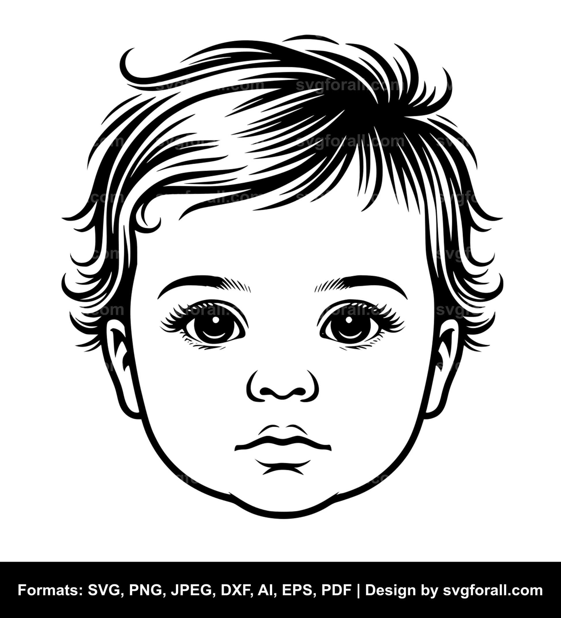 Baby Face SVG Vector