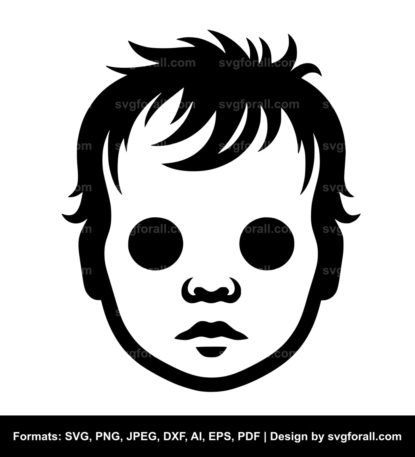 Baby Ghost Face Black SVG