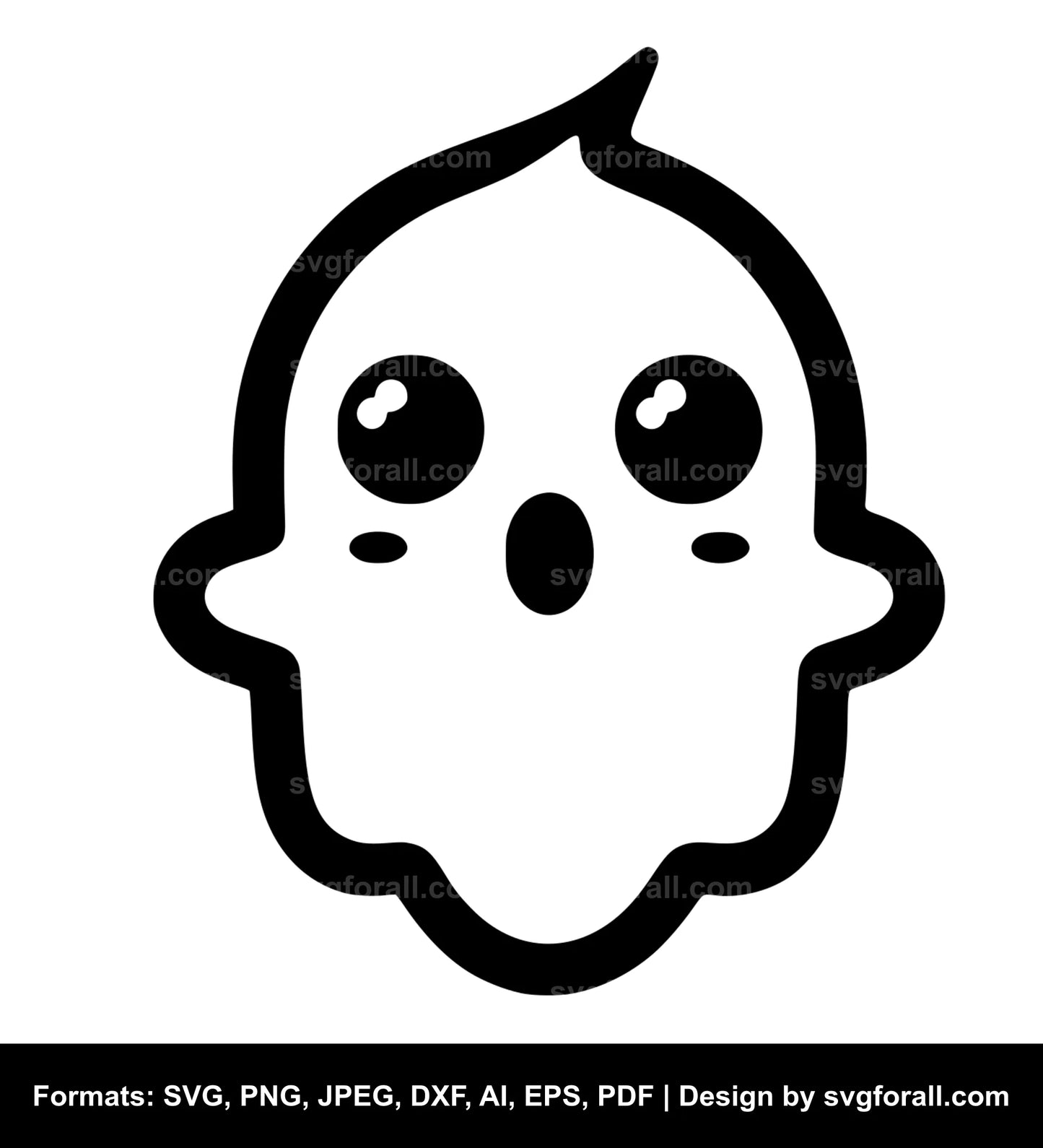 Baby Ghost Face Vector SVG