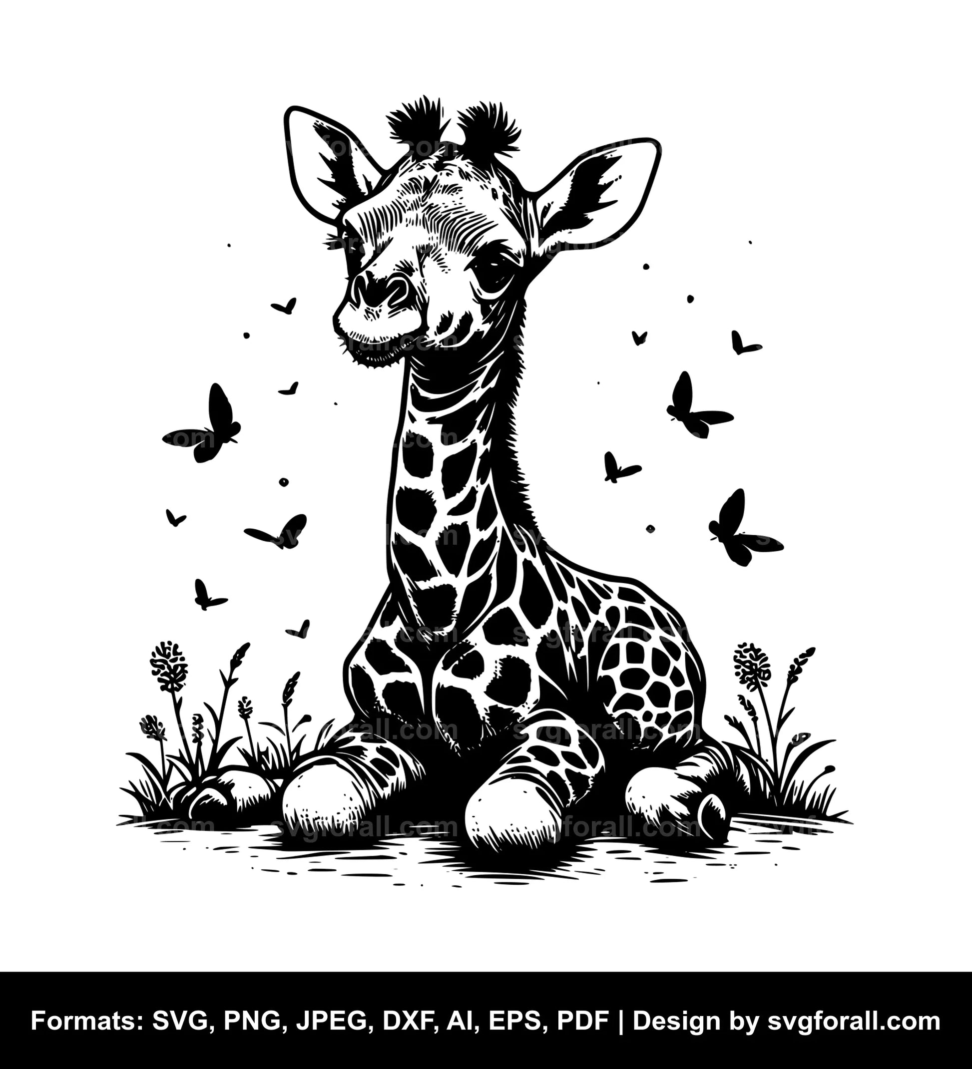 Baby Giraffe Vector SVG