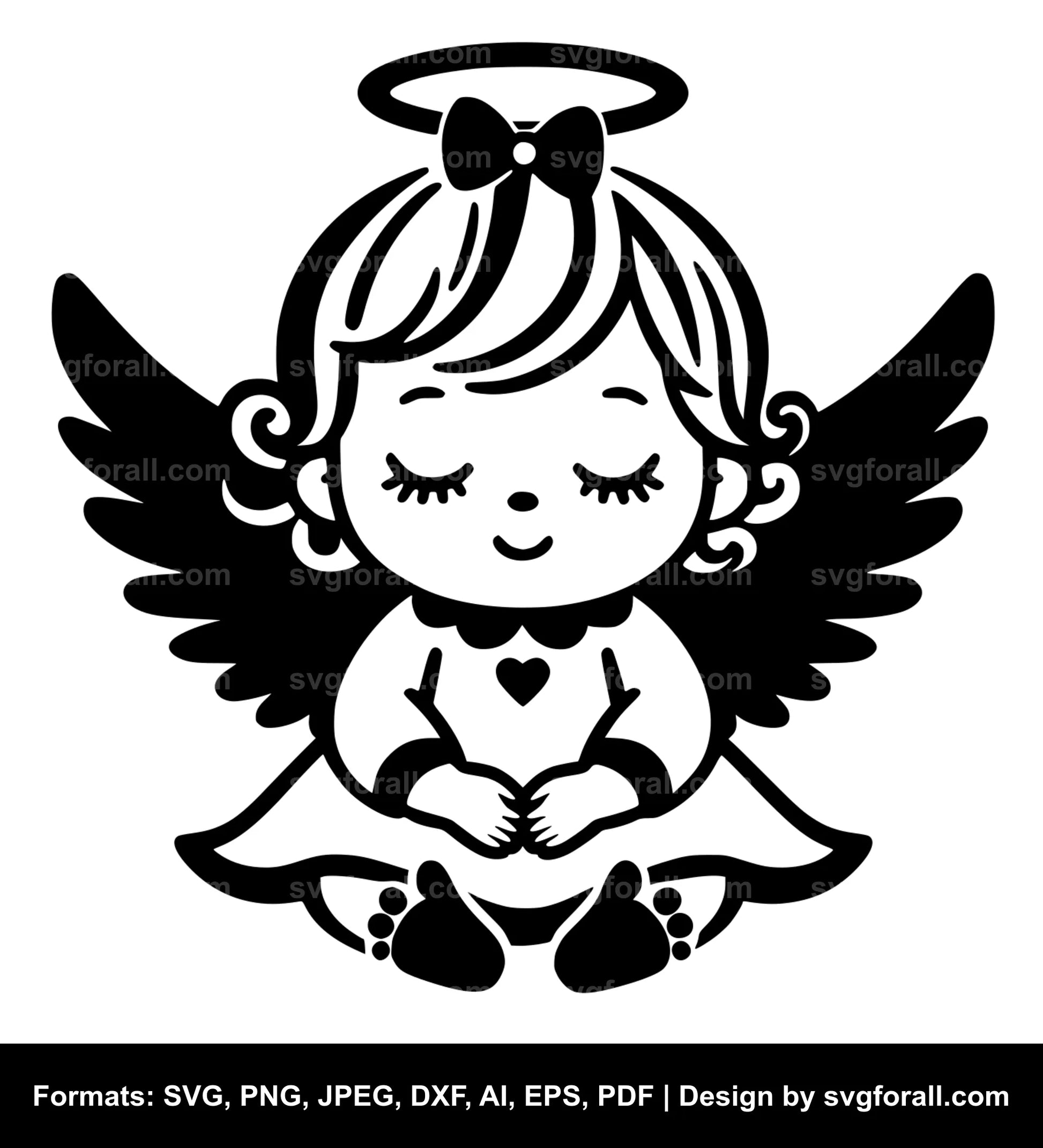 Baby Girl Angel SVG PNG