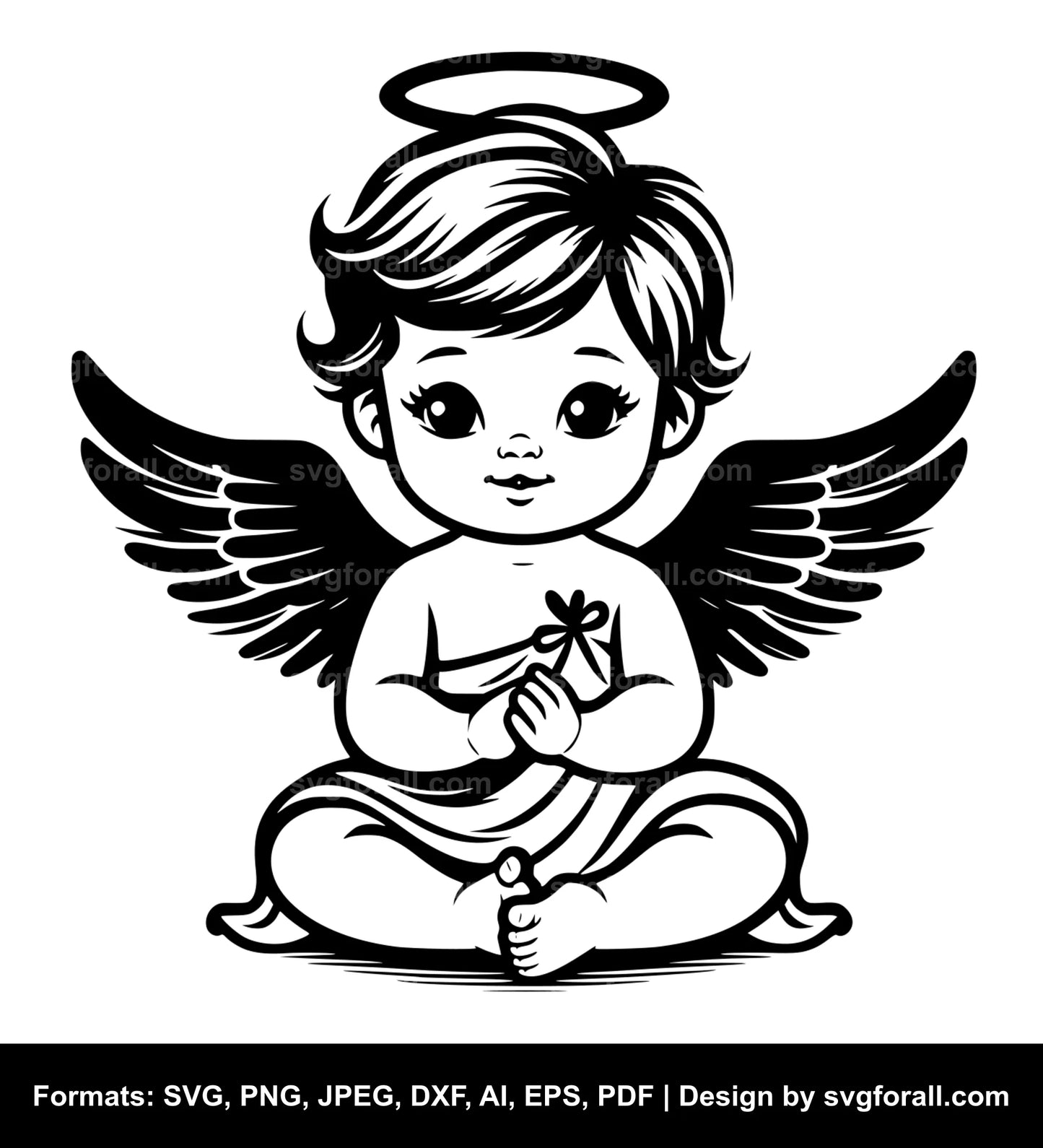 Baby Girl Angel SVG Vector