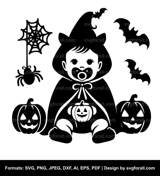 Baby Girl Halloween Black SVG