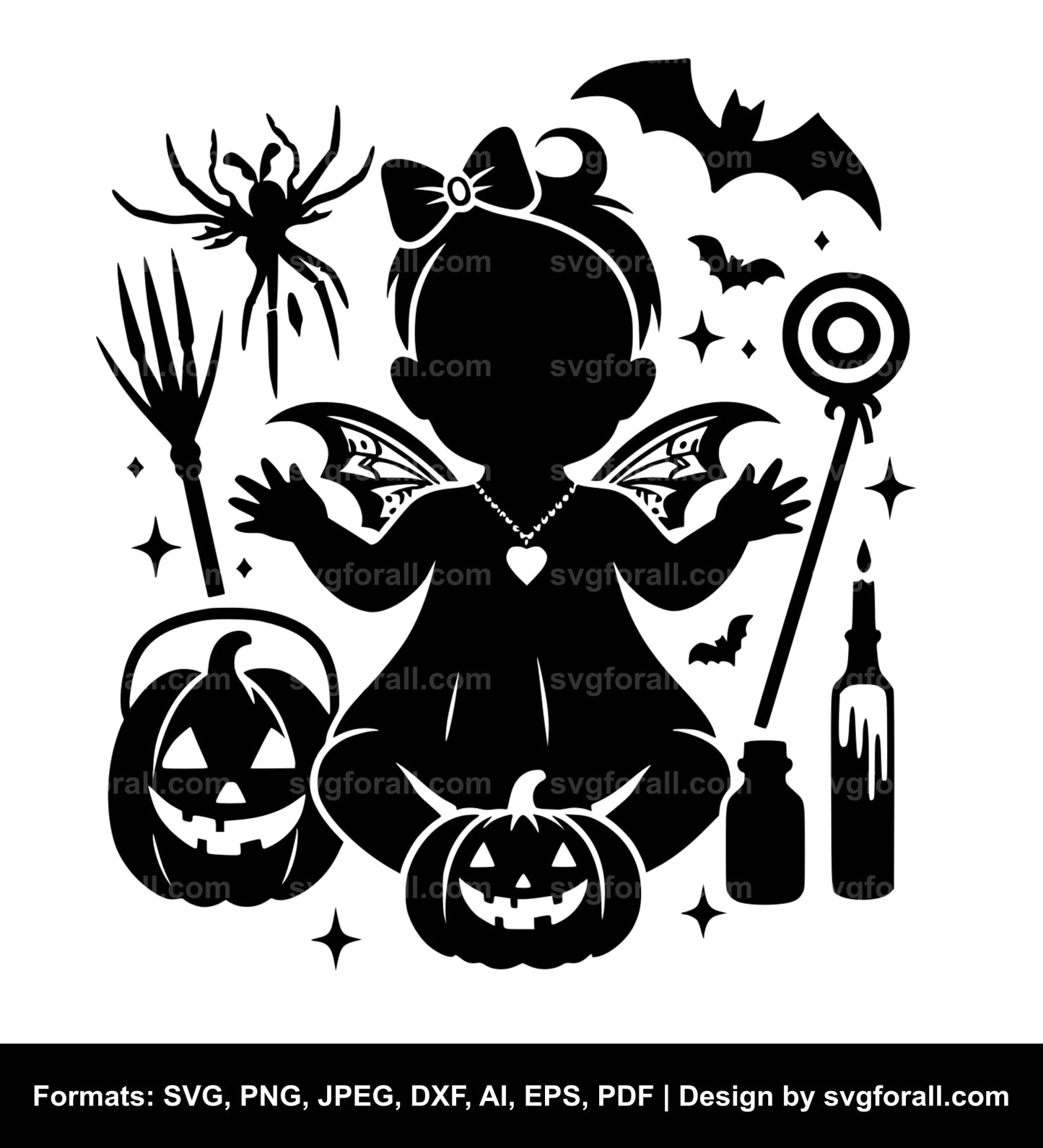 Baby Girl Halloween SVG Vector