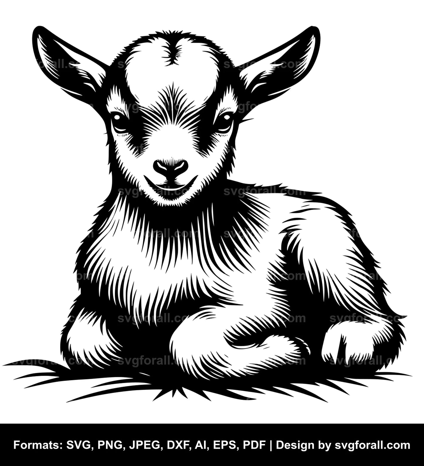 Baby Goat Black SVG