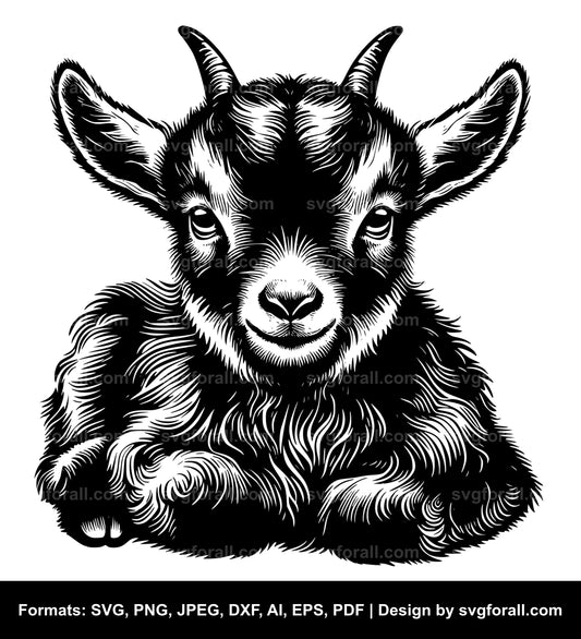 Baby Goat SVG PNG