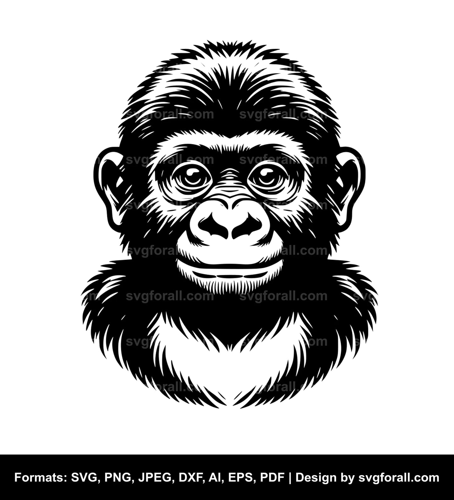 Baby Gorilla Clipart SVG