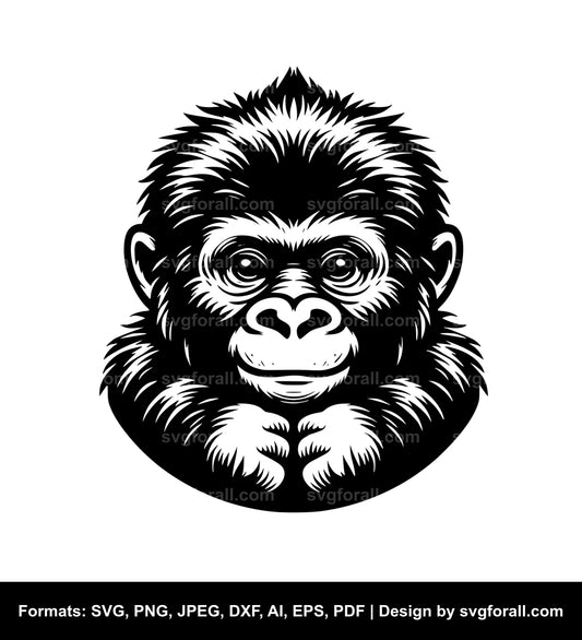 Baby Gorilla SVG Design