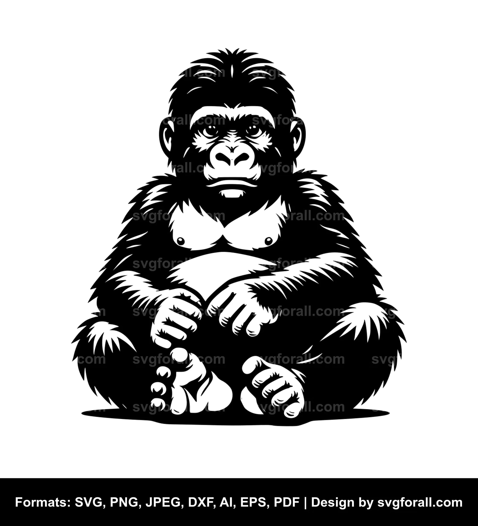 Baby Gorilla SVG File