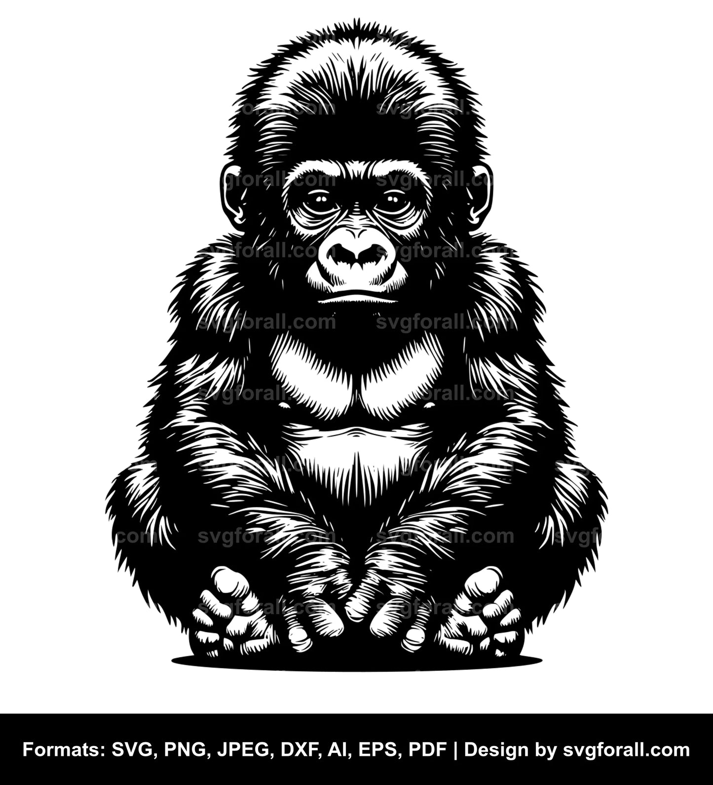 Baby Gorilla SVG PNG