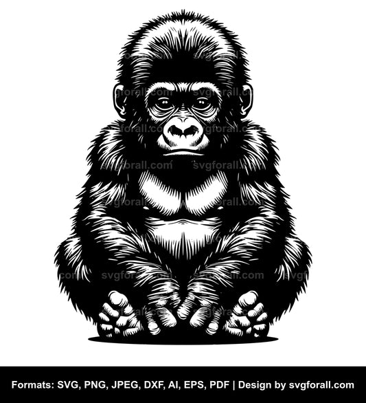 Baby Gorilla SVG PNG