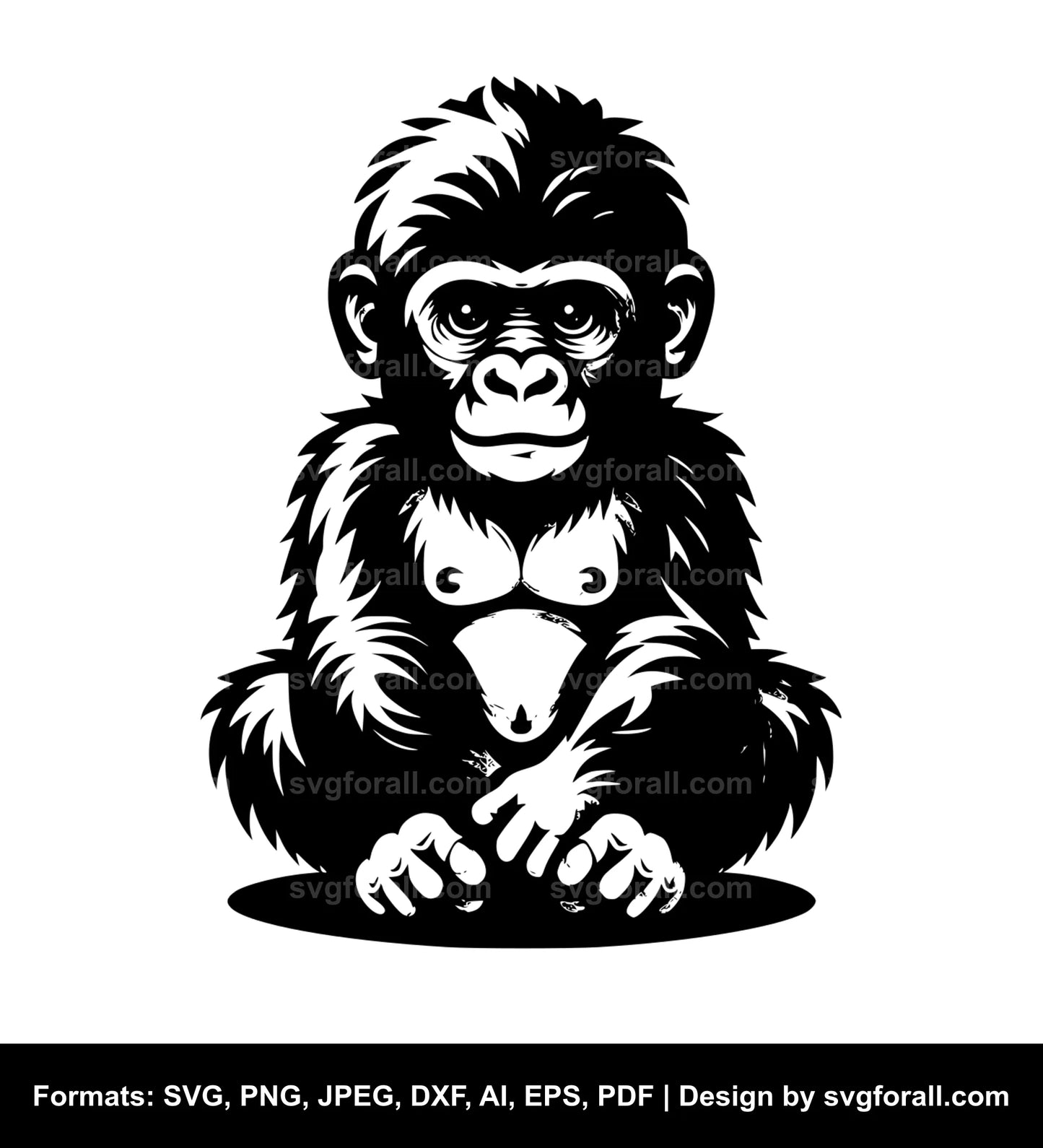 Baby Gorilla SVG Vector