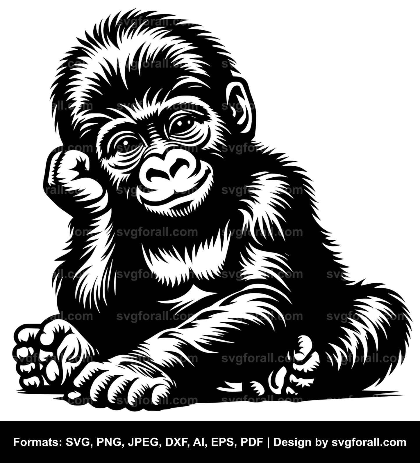 Baby Gorilla Vector SVG