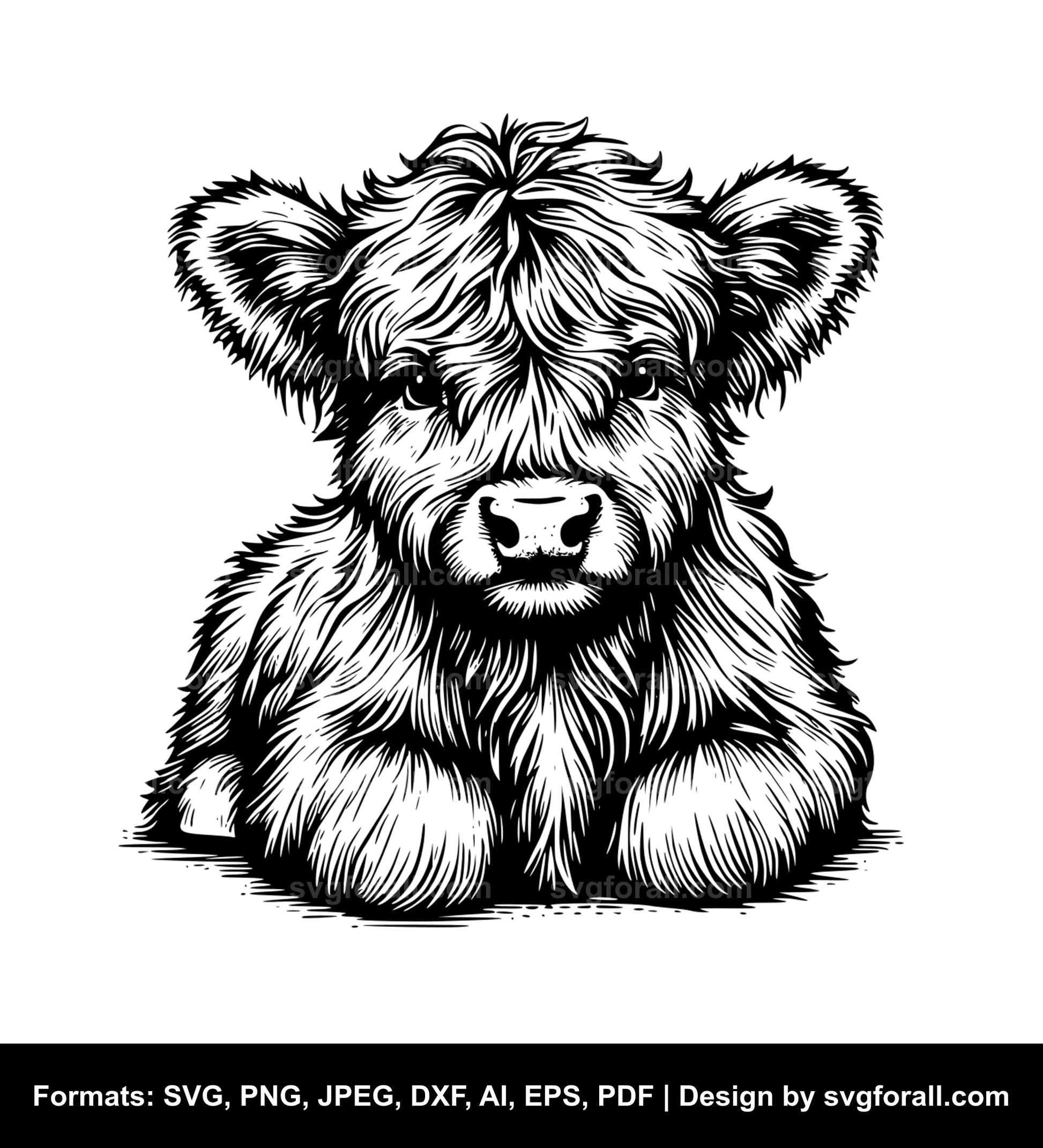 Baby Highland Cow SVG