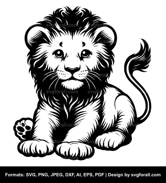 Baby Lion Vector SVG