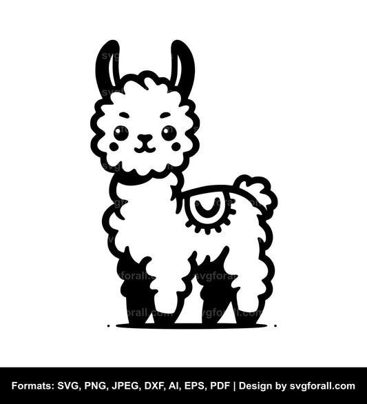 Baby Llama Black SVG