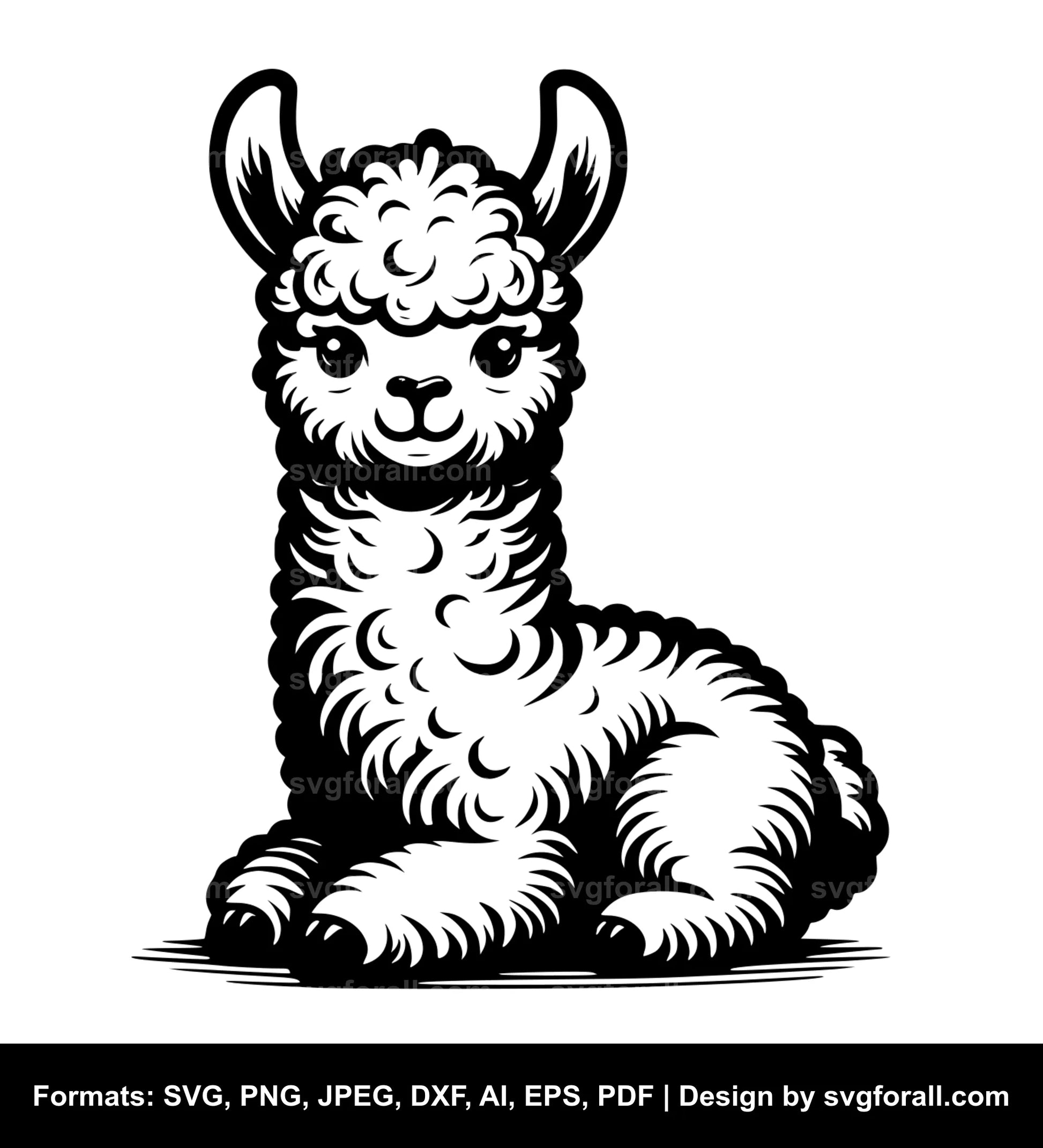 Baby Llama Vector SVG