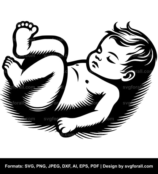 Baby Lying SVG PNG