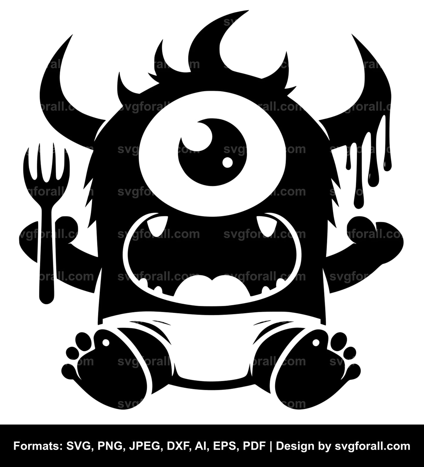 Baby Monster Black SVG