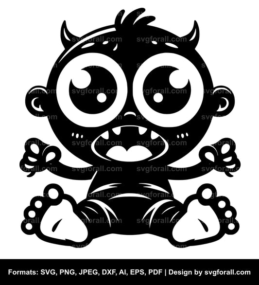 Baby Monster Vector SVG