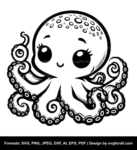 Baby Octopus SVG File