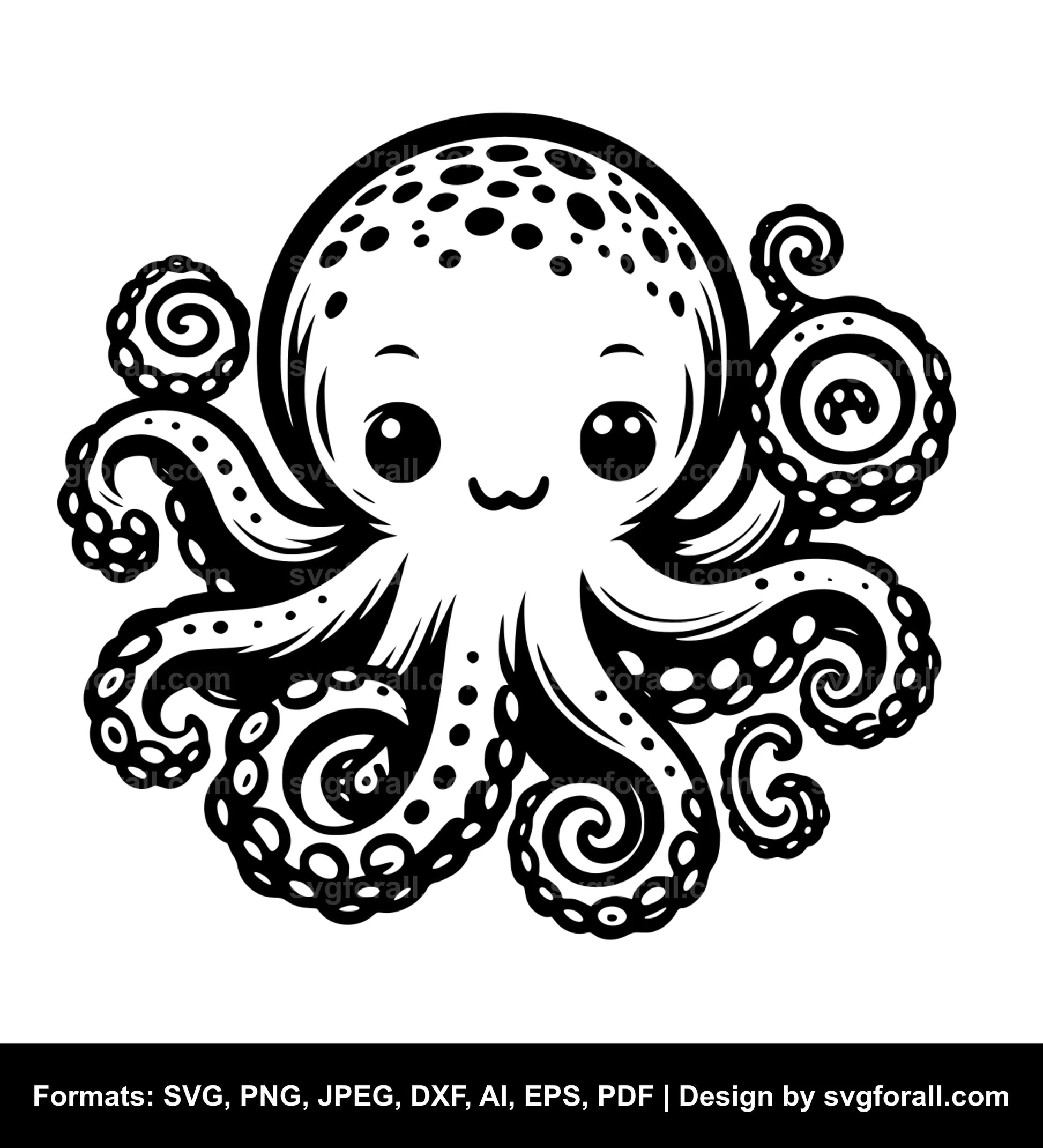 Baby Octopus SVG Vector