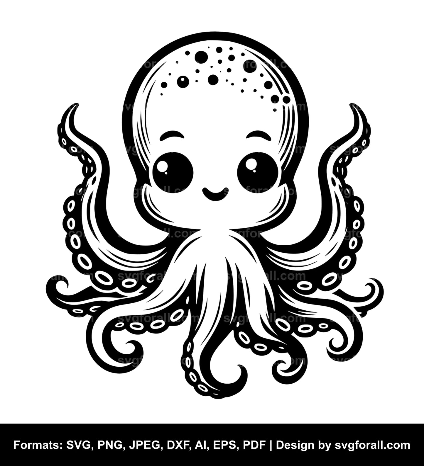 Baby Octopus Vector SVG