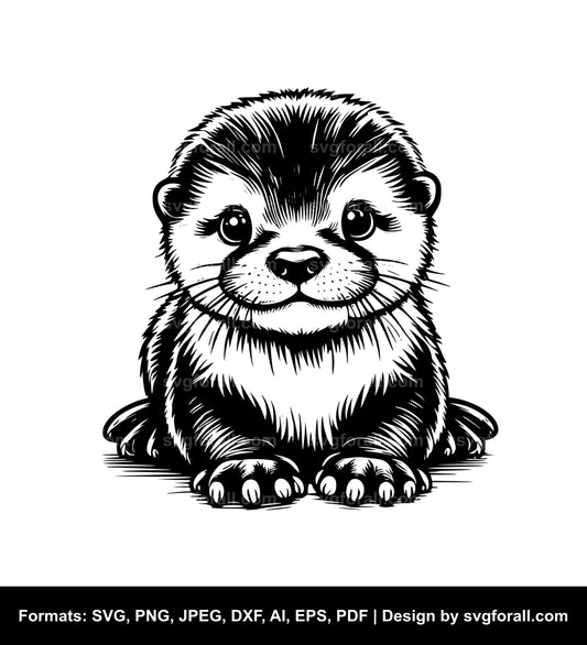 Baby Otter SVG File