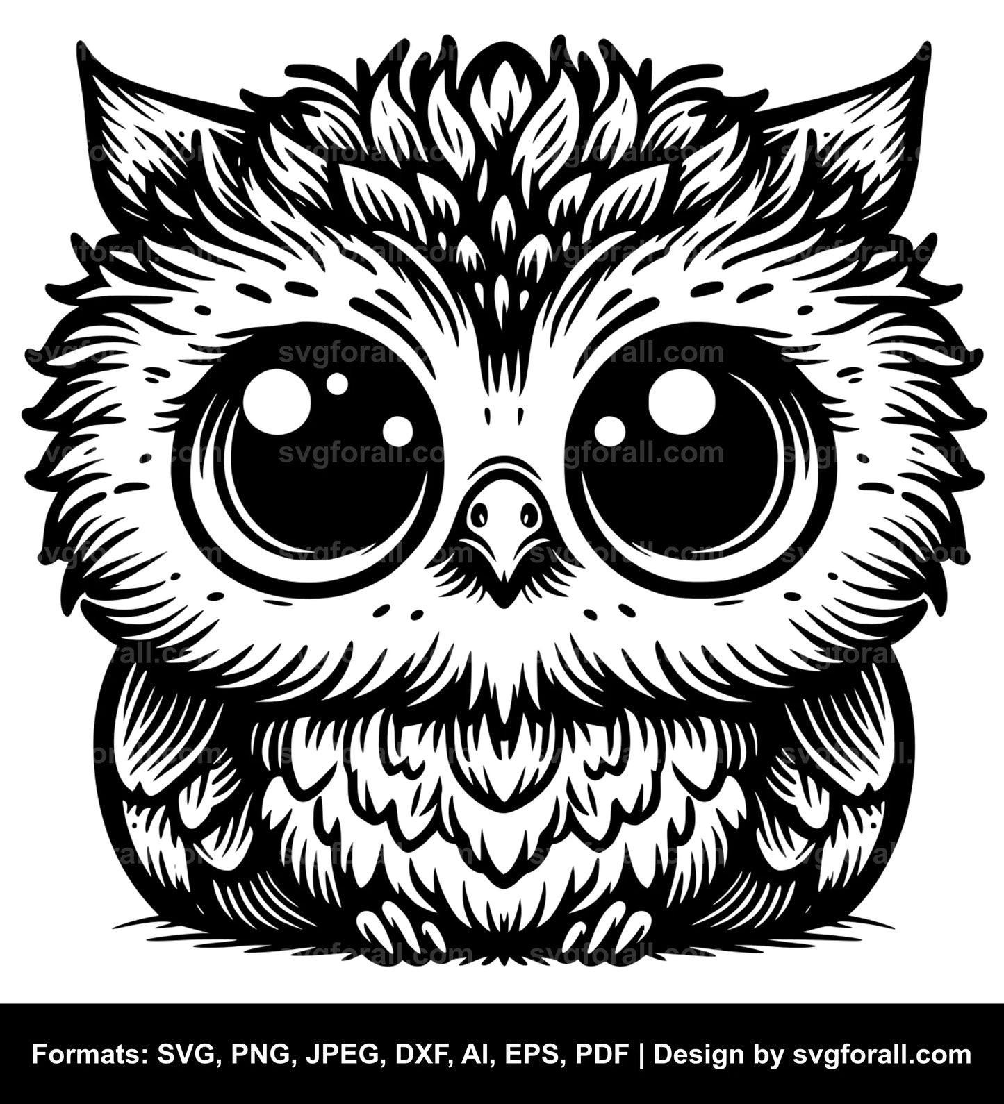 Baby Owl SVG Vector