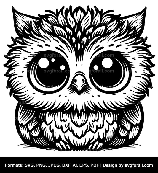 Baby Owl SVG Vector