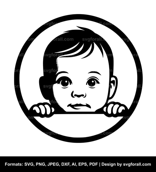 Baby Peeking SVG File