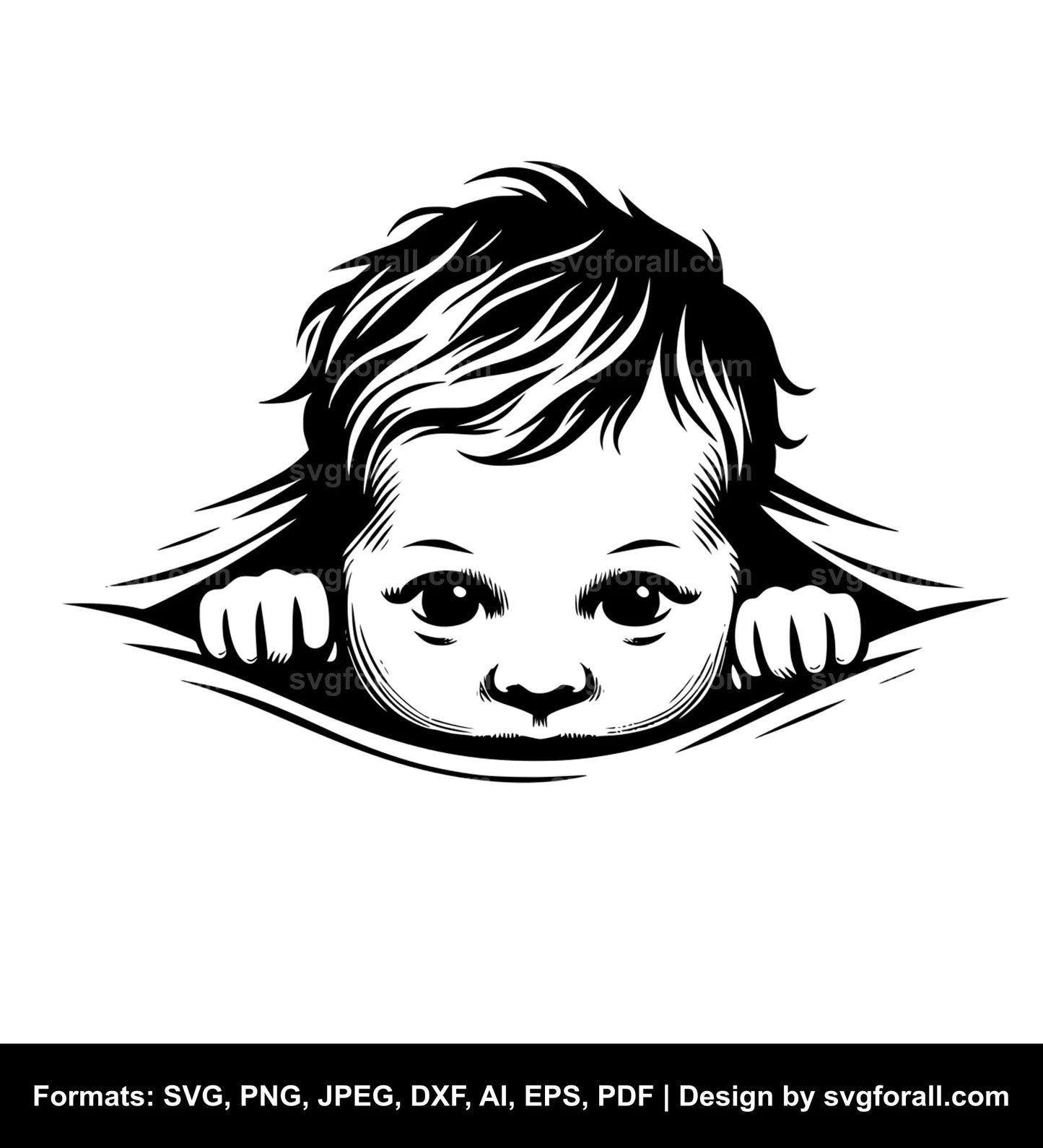 Baby Peeking SVG Vector